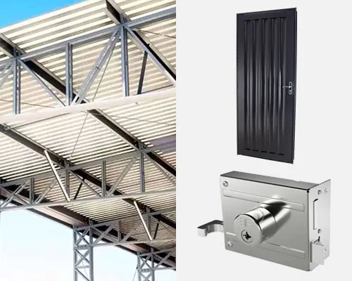 acessórios para portões e estrutura metálica e fechadura